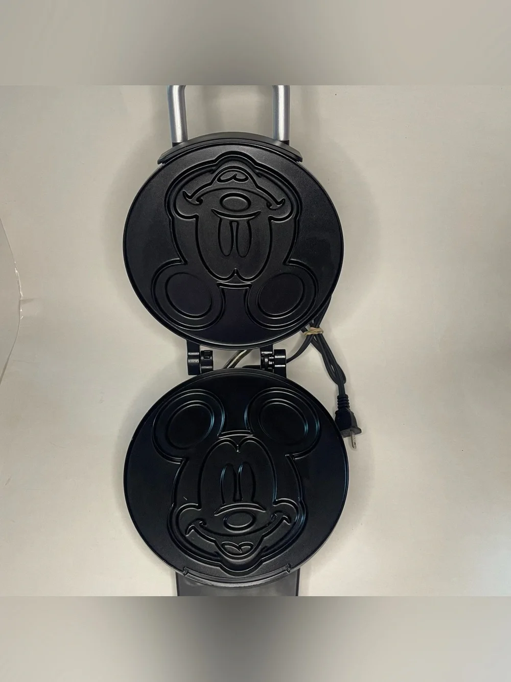 Disney DCM-1 Mickey Mouse Novelty Waffle Maker Brushed Stainless Steel Non-Stick